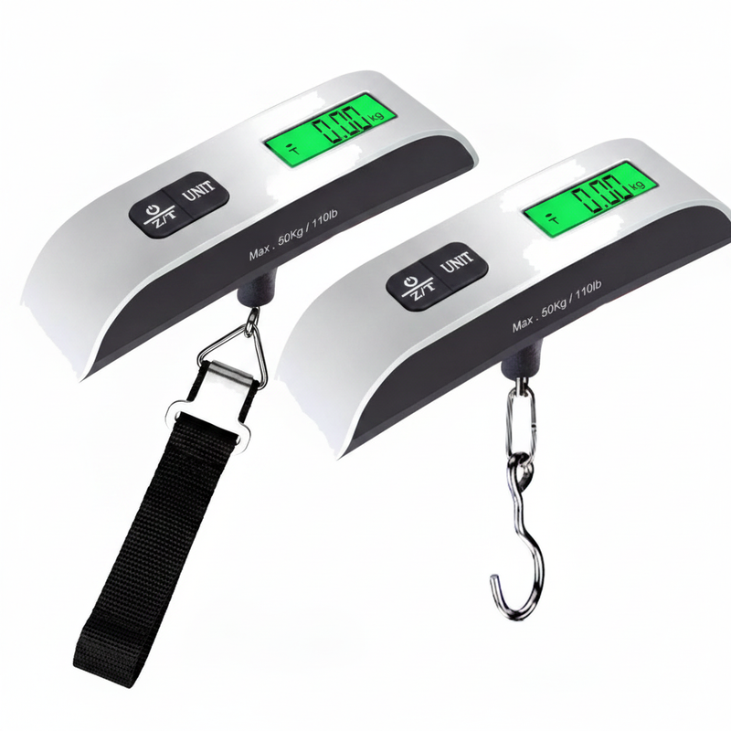 Balança Digital de Pesca até 50 kg — com fita métrica e ecrã iluminado