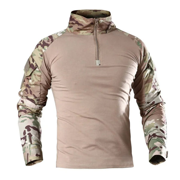 Camisa de Combate de Manga Comprida — Camuflada e Respirável