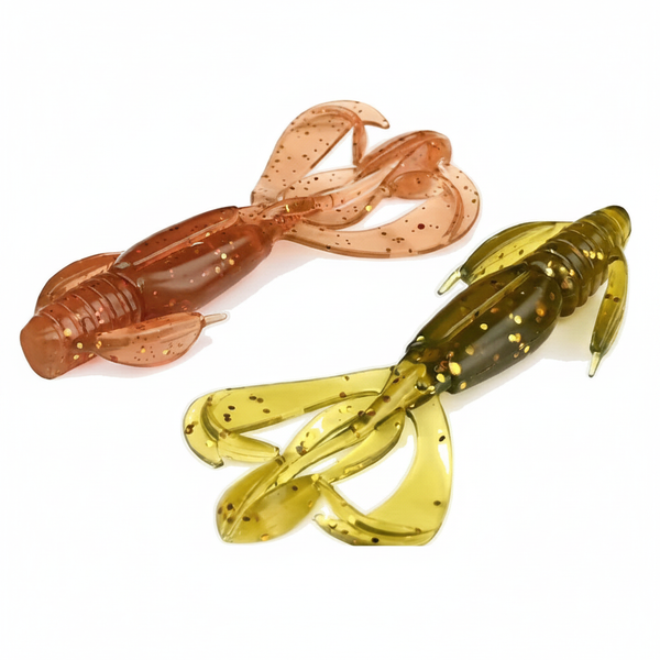 Amostra Soft Meredith Crazy Flapper 70 e 90 mm — o camarão vibrante
