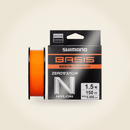 Linha Shimano BASIS Orange ZERO Suspend 150 m — animação mostrando o produto de vários ângulos