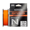 Linha Shimano BASIS Orange ZERO Suspend 150 m — o nylon laranja visível