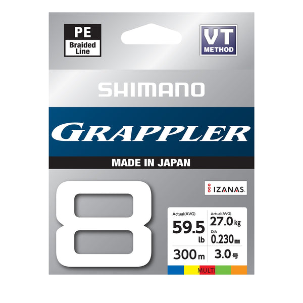 Linha Shimano Grappler 8 200 m — 5 cores para saber onde está a amostra