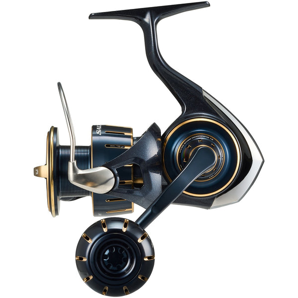 Molinete Daiwa Saltiga — o rival direto do Stella, com corpo de monobloco