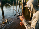 Carretilha Daiwa Steez SV TW em uso: brigando com o peixe, vara dobrada
