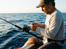 Carretilha Elétrica Daiwa Seaborg G em uso: brigando com o peixe, vara dobrada