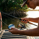 Linha Shimano Grappler 8 200 m em uso: enchendo o carretel com a linha