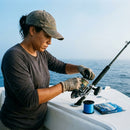 Linha Shimano Ocea 8 PE 300 m em uso: enchendo o carretel com a linha
