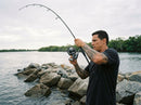 Molinete Shimano Power Aero TD em uso: brigando com um bom peixe