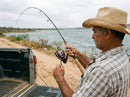 Molinete Shimano Sephia SS em uso: brigando com um bom peixe