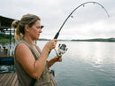 Molinete Shimano Soare XR em uso: brigando com um bom peixe