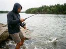 Molinete Shimano Sustain FJ em uso: brigando com um bom peixe