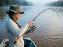 Vara Shimano Argus Hunter Special 74XXXH em uso: brigando com o peixe, vara arqueada