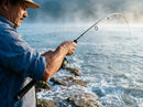 Vara Shimano Game Type LJ S63-1 em uso: brigando com o peixe, vara arqueada