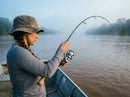 Vara Shimano Instage em uso: brigando com o peixe, vara arqueada
