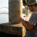 Vara Shimano Majestic+ em uso: brigando com o peixe, vara arqueada